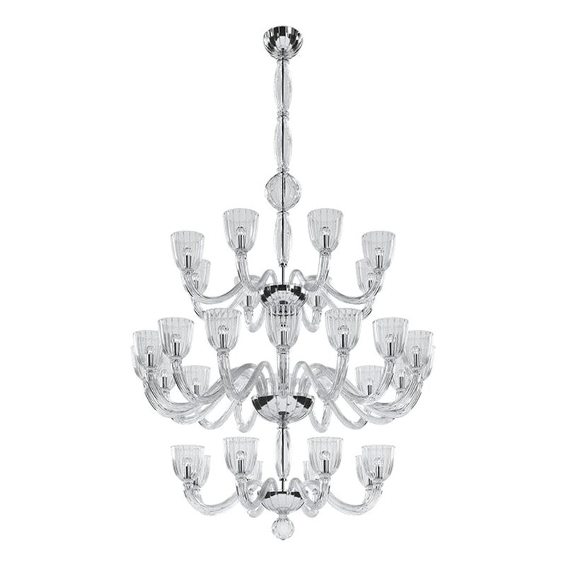 21st Century Martinengo 20-Light Chandeliers in Crystal by Venini