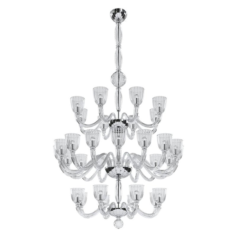 21st Century Martinengo 32-Light Chandeliers in Crystal by Venini For Sale