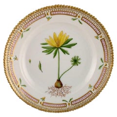 Retro Royal Copenhagen Flora Danica Salad Plate in Hand-Painted Porcelain with Flowers