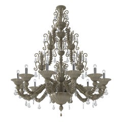 21st Century Diamantei Extra Large Chandeliers in Satin Grey by Venini