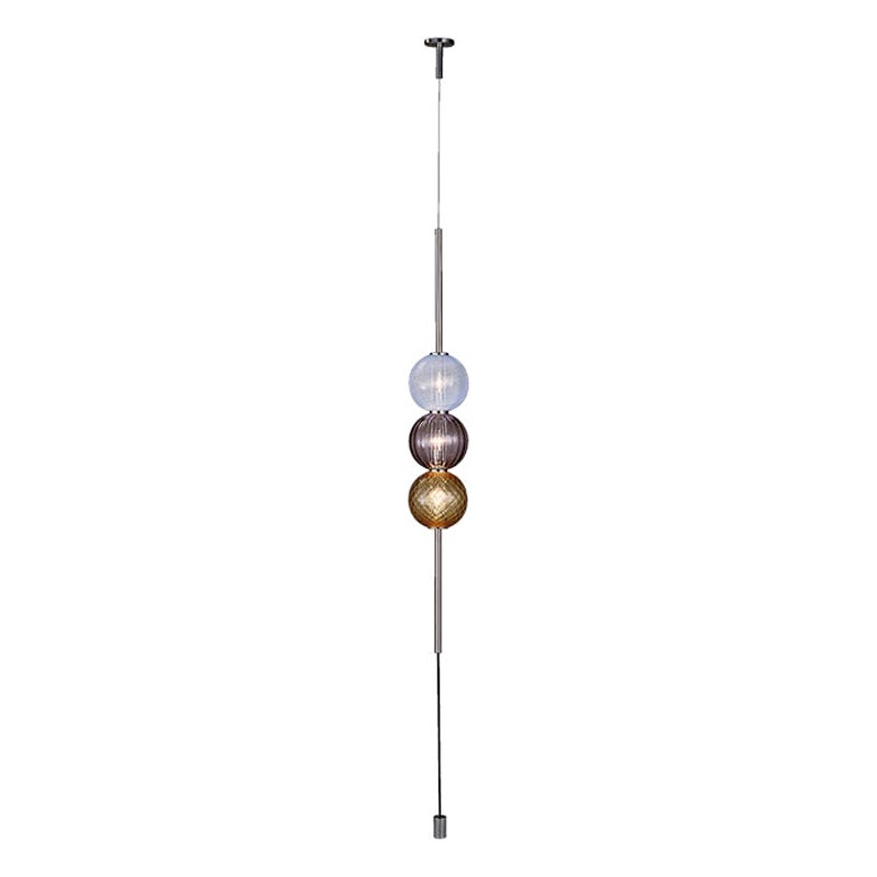21st Century Abaco Shape 1, 3 Sphere Suspension Light in Amber Yellow/Améthyste