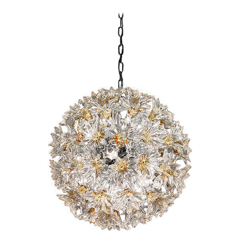 Lustre Esprit Extra Small du 21e sicle en jaune ambr et cristal de Venini