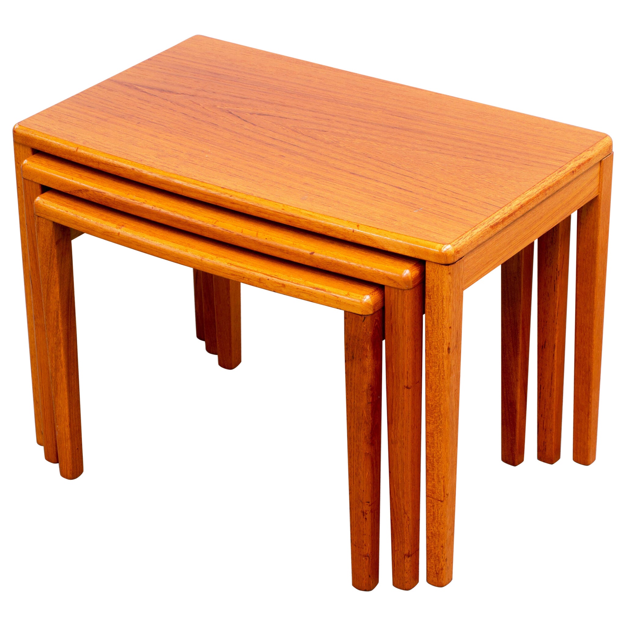 Midcentury Teak Nesting Coffee Tables For Sale