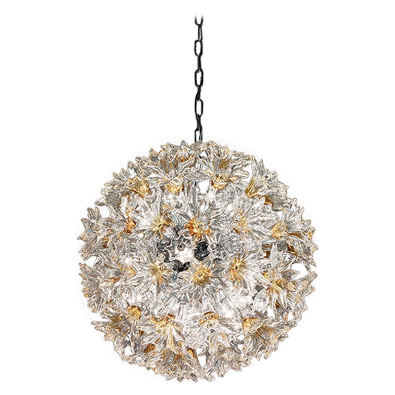 Lustre Esprit Extra Large du 21e siècle en jaune ambré/argenté de Venini en vente