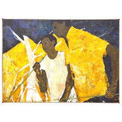 Bahamian and Son, peinture à l'huile sur panneau, W L Scruggs