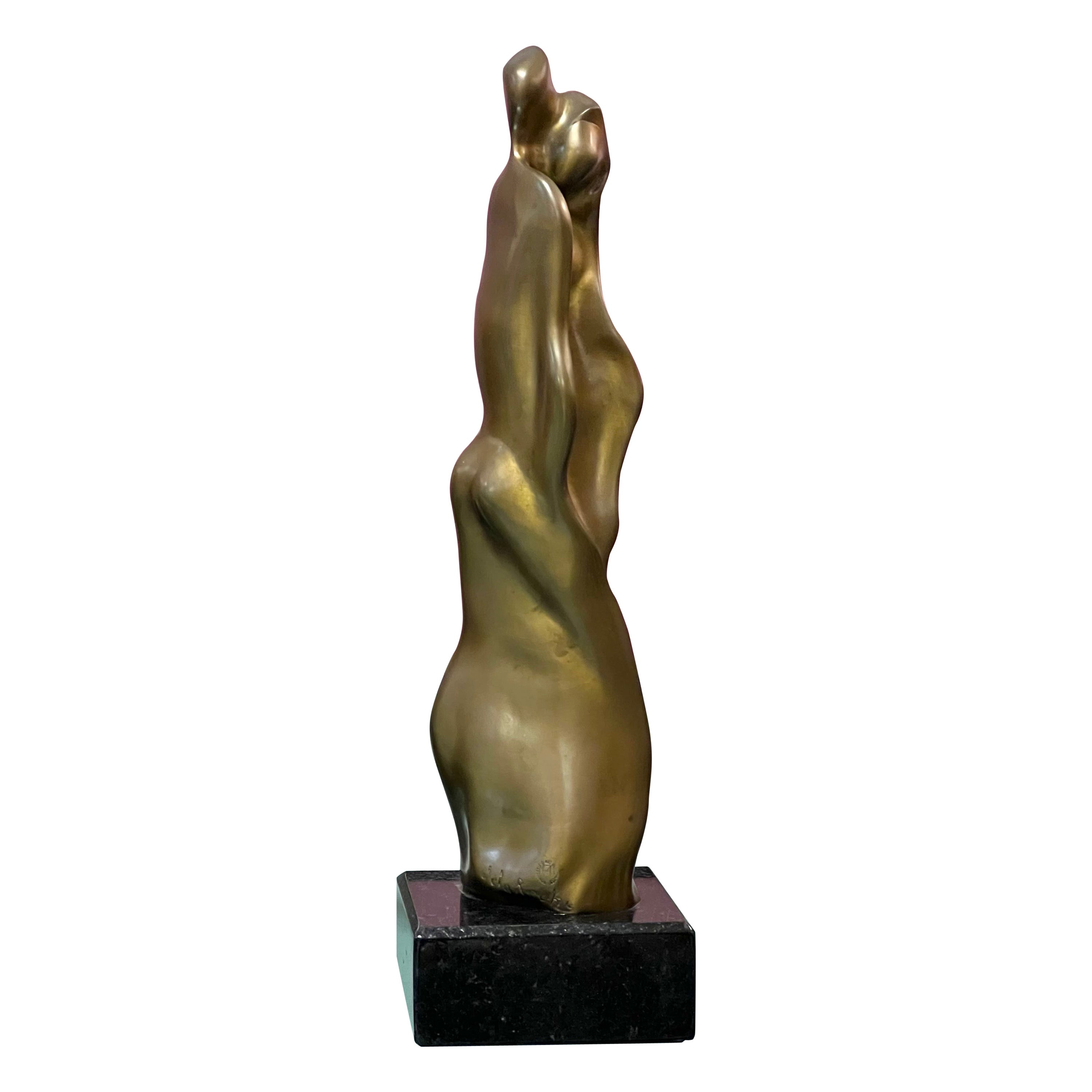 Sculpture moderne abstraite en bronze de Frank De la Roche