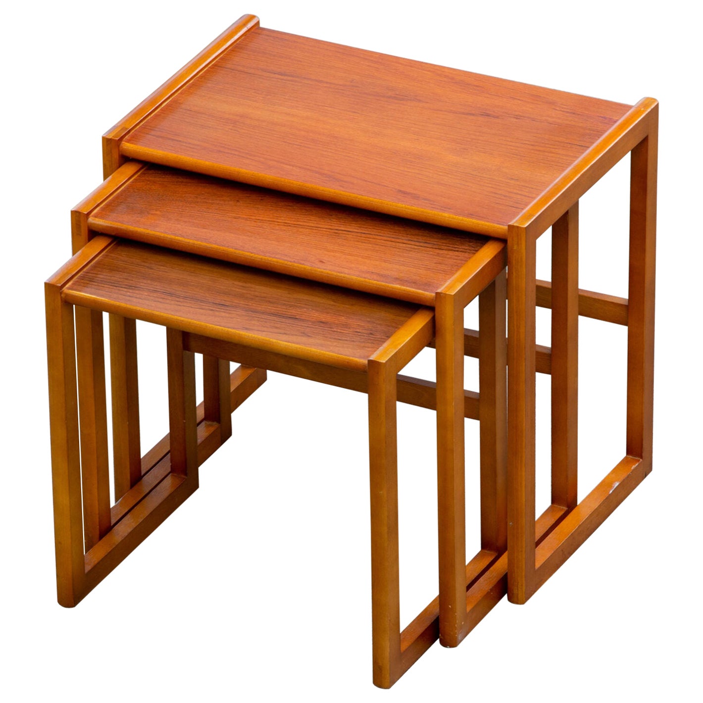 Midcentury Teak Nesting Coffee Tables For Sale