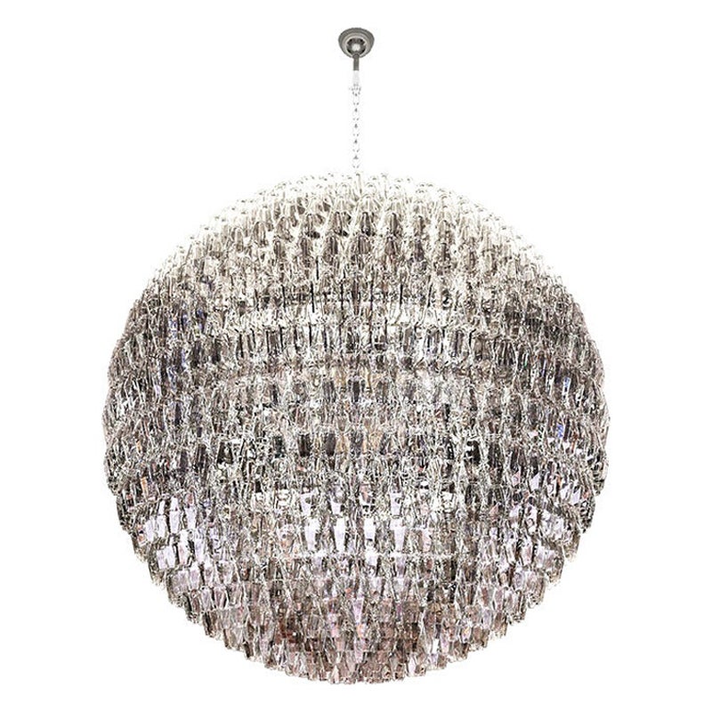 21st Century Poliedri Sfera Small Chandeliers in Crystal by Venini Riedizione For Sale