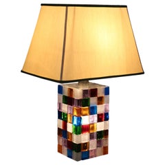 Lampada da tavolo colorata Flavio Poli per Poliarte 1970s Design italiano Pop Art