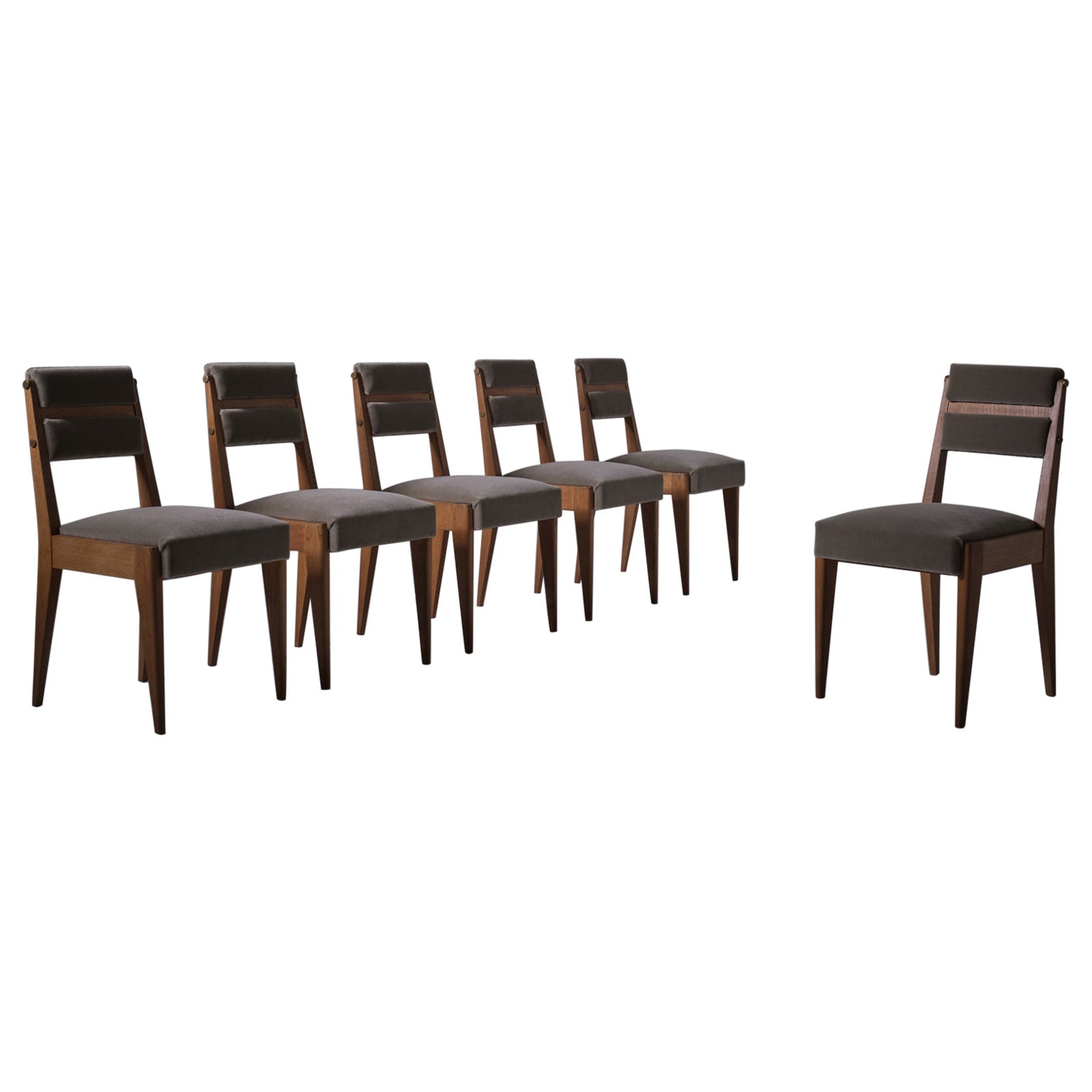 Charles Dudouyt dining chairs, France 1940s – set of six