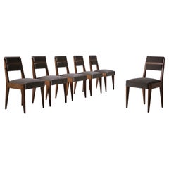 Charles Dudouyt dining chairs, France 1940s – set of six