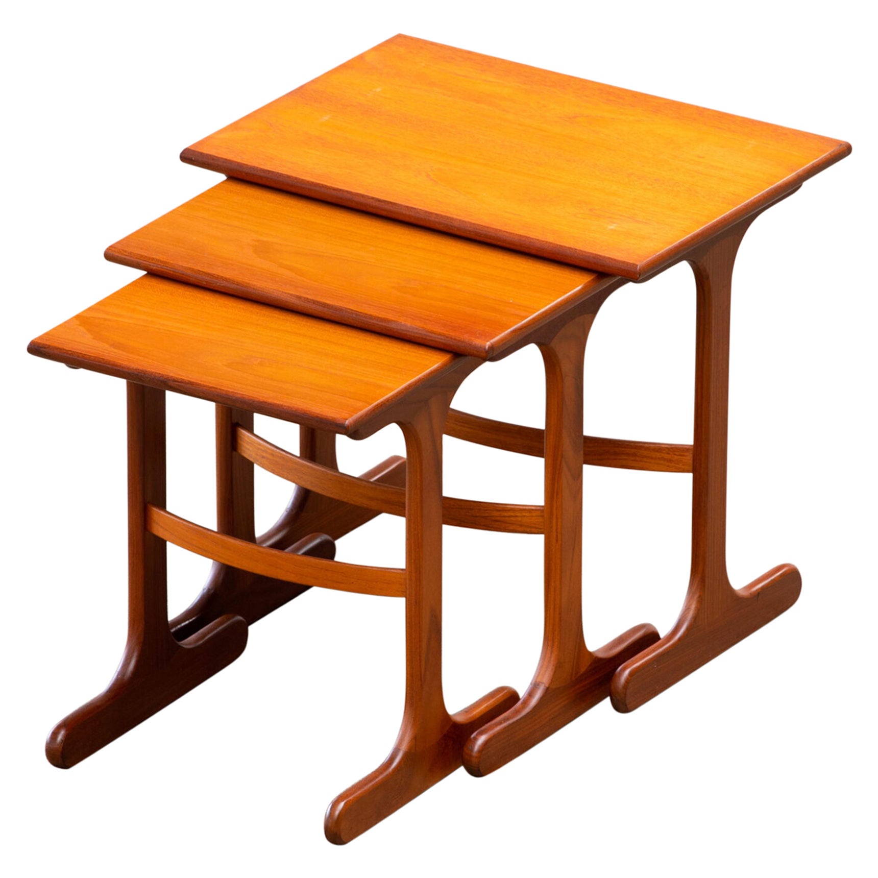 Midcentury Teak Nesting Coffee Tables For Sale