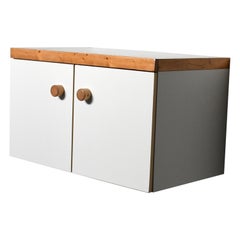 Vintage Wall Mounted 'Les Arcs’ Cabinet / Sideboard by Charlotte Perriand, France, 1970s
