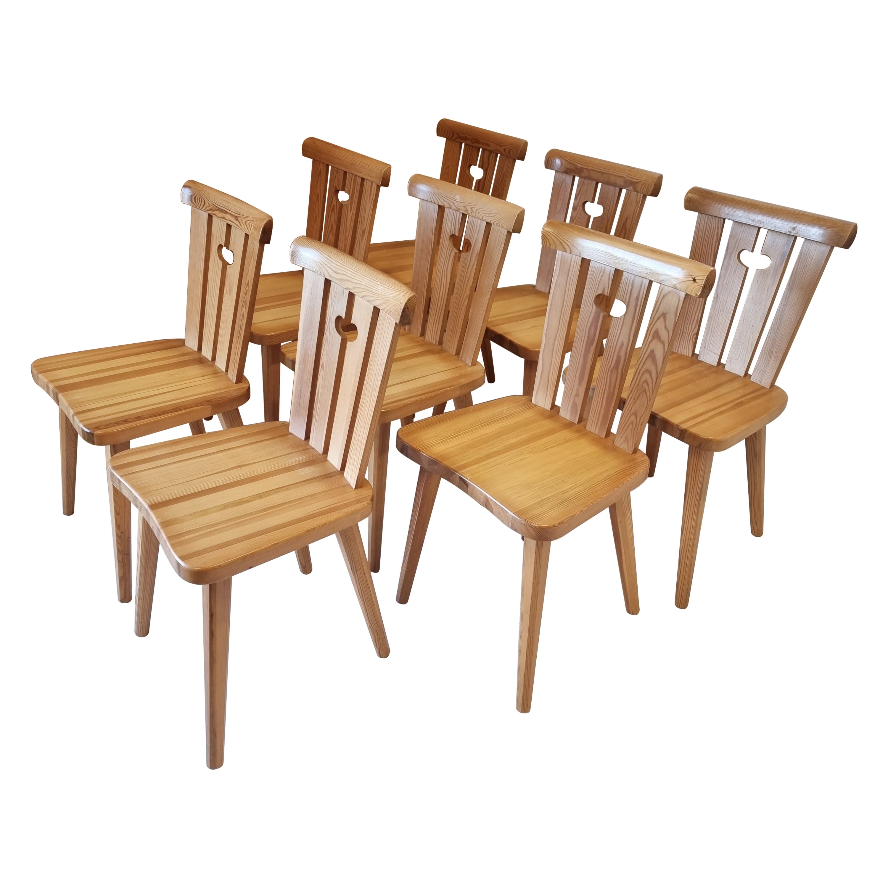 Göran Malmvall, Set '8' with Pine Chairs, Sportstugemöbler / Scandinavian Modern