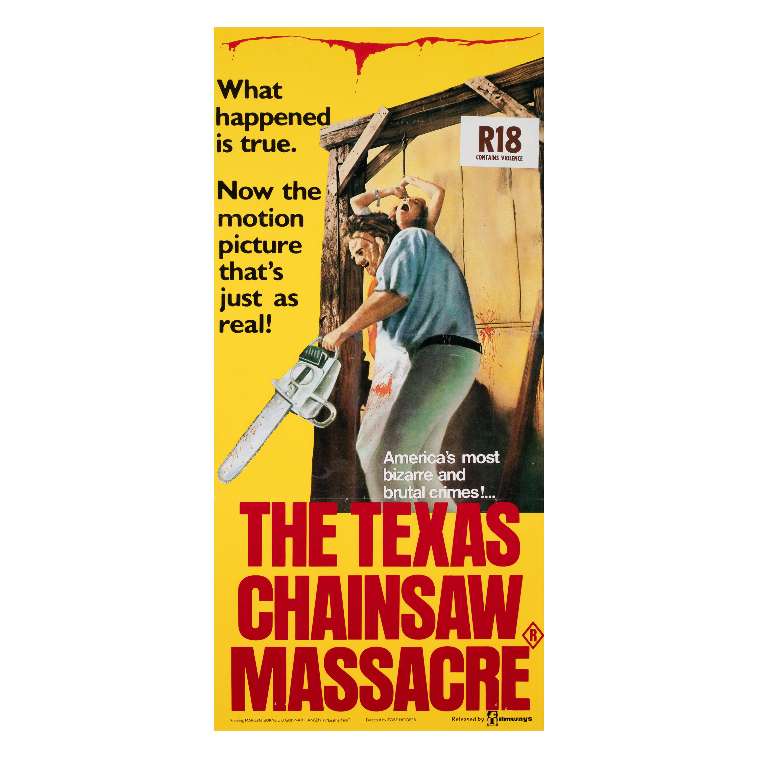 "THE TEXAS CHAINSAW MASSACRE", 1984 Australian Daybill Film Movie Poster For Sale