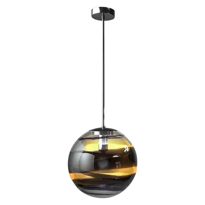 Lampe  suspension Rotondo 893,52 du 21e sicle en noir/crystal/teck en vente