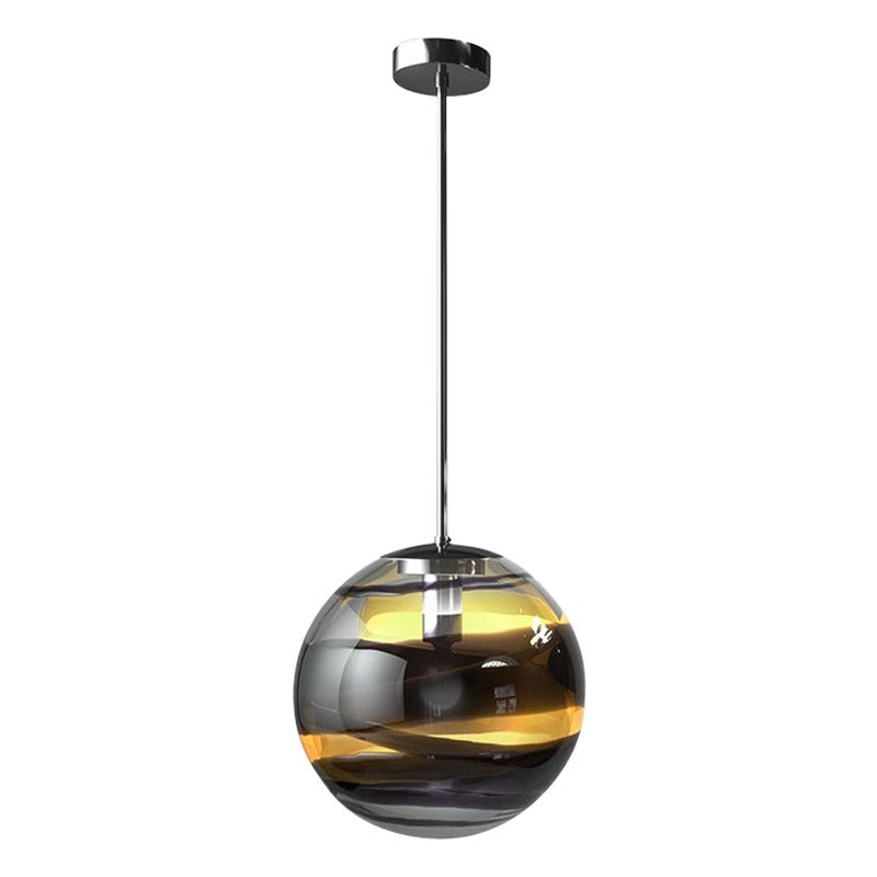 Lampe  suspension Rotondo 893,51 du 21e sicle en noir/crystal/teck en vente