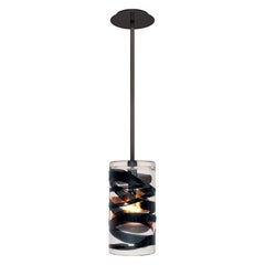 21st Century Cilindro 893.67 Pendant Light in Black/Crystal by Peter Marino