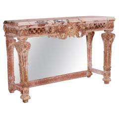 Swedish Marble Top Console Table