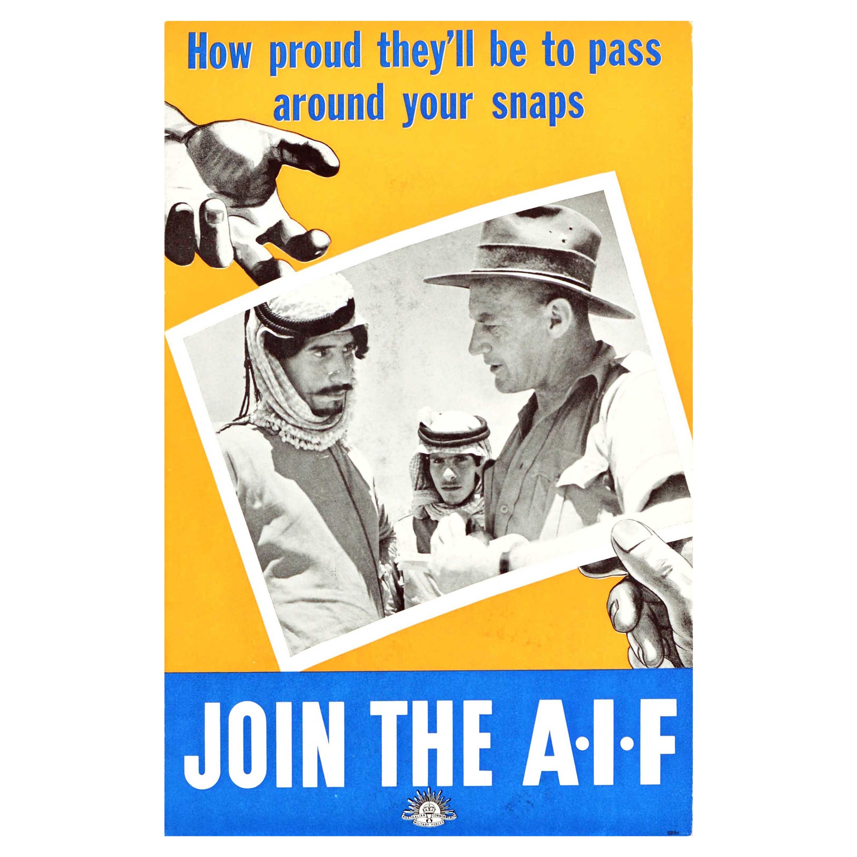 Original Vintage Rekrutierungsplakat „ Join The AIF WWII Australia Force“, Australien