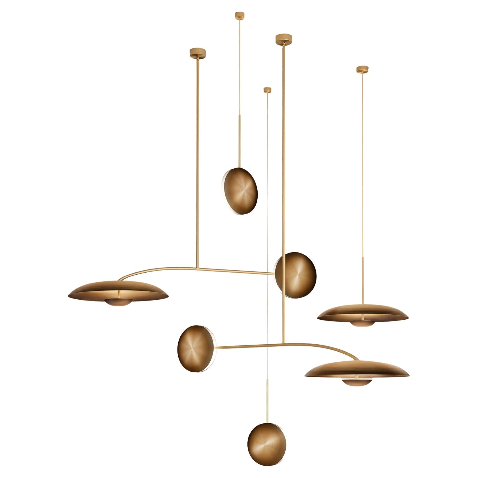 'Constellation 02 Ore' Bronze Gradient Brass Ceiling Pendants For Sale