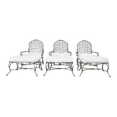 Set of Three Rose Tarlow Style Twig Garden Lounge Chairs with Ottoman