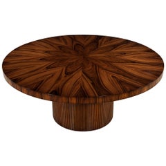 Custom Modern Round Dining Table in Sunburst Pattern