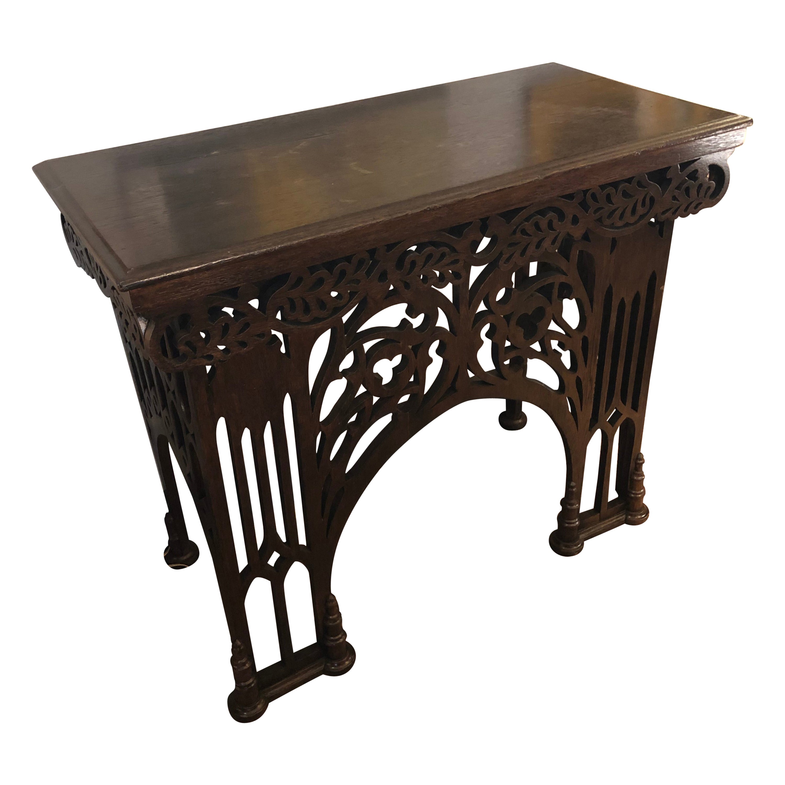 Rare English Gothic Revival Console For Sale