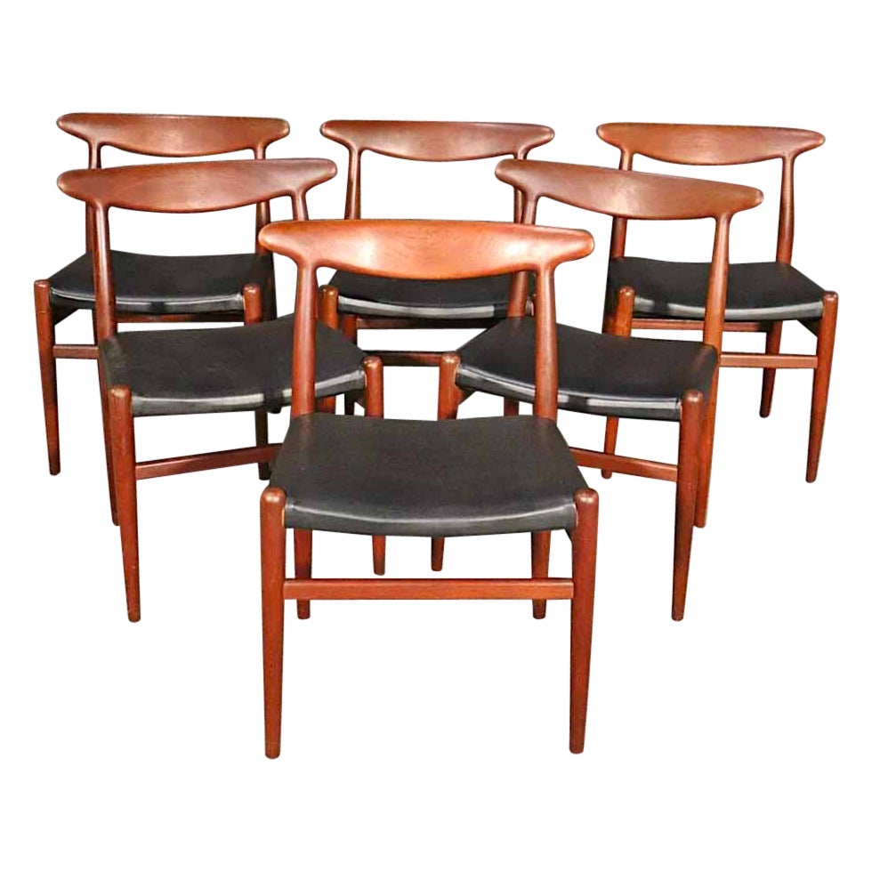 Hans Wegner W2 Dining Chairs for C.M. Madsen For Sale