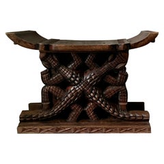 19th C Ashanti Stool Rare Carving