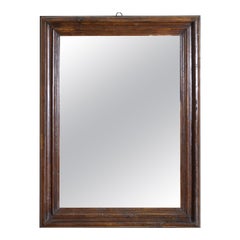 Antique Italian Early Baroque Figured Walnut Frame as a Mirror, Early 17th Century