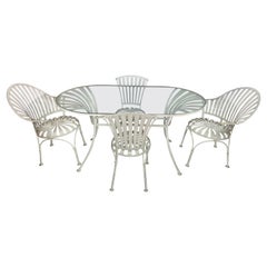 Francois Carre Art Deco Patio Table and Chairs - 5 Piece Set