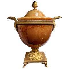 Napoleon III Orange Marble Eagle Urn