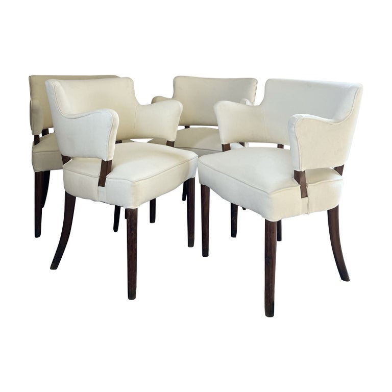 Set of 4 Midcentury Upholstered Armchairs For Sale at 1stDibs