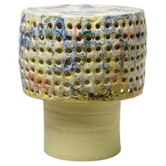 Ceramic Stool or Table with Glazes Decoration by Mia Jensen, circa 2021