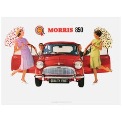 Original Vintage Advertising Poster for the Iconic British Car "Morris 850 Mini"