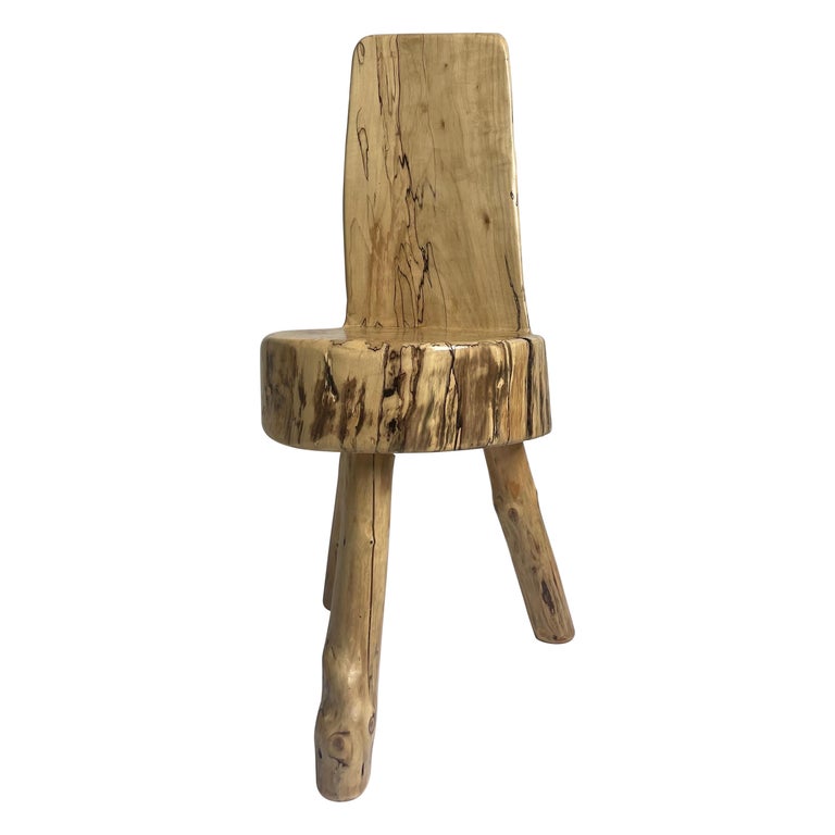 Handcrafted Carved Wood Chair For Sale at 1stDibs