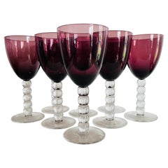 Amethyst Glass Tall Wine Stems, Set of 8