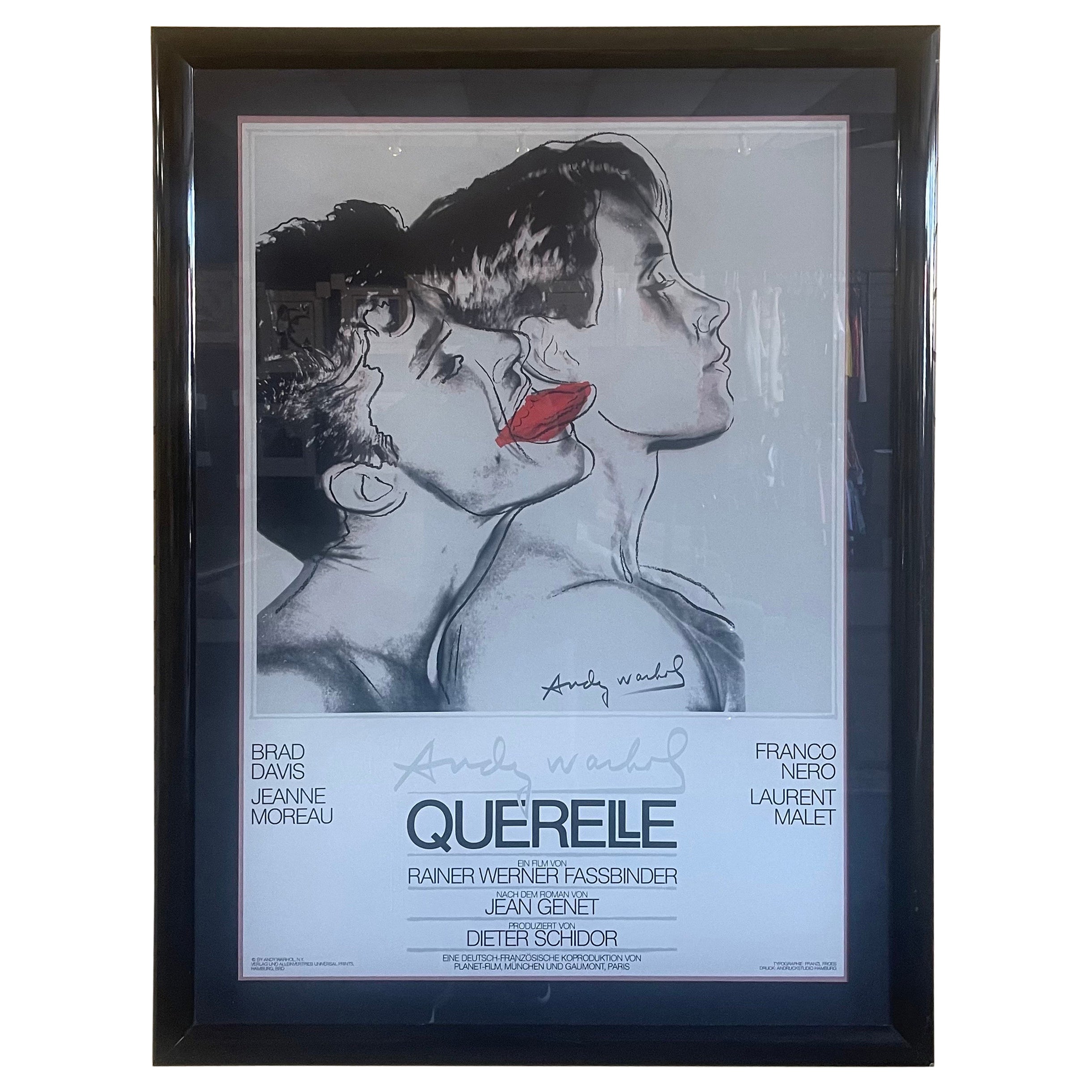 Affiche blanche Querelle A27 d'Andy Warhol en vente