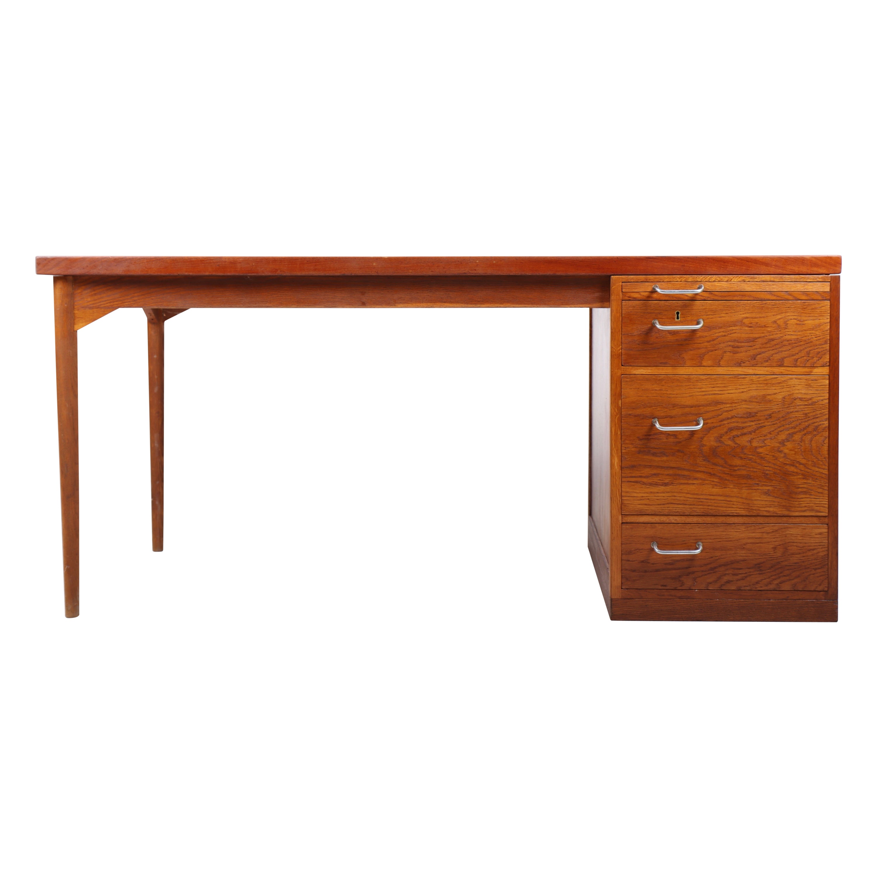 Teak and Oak Desk by Hans Wegner for GETAMA, Danish, MidCentury Modern