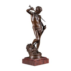 Antonin Mercié : "David ", Rare Petite Épreuve Bronze Barbedienne
