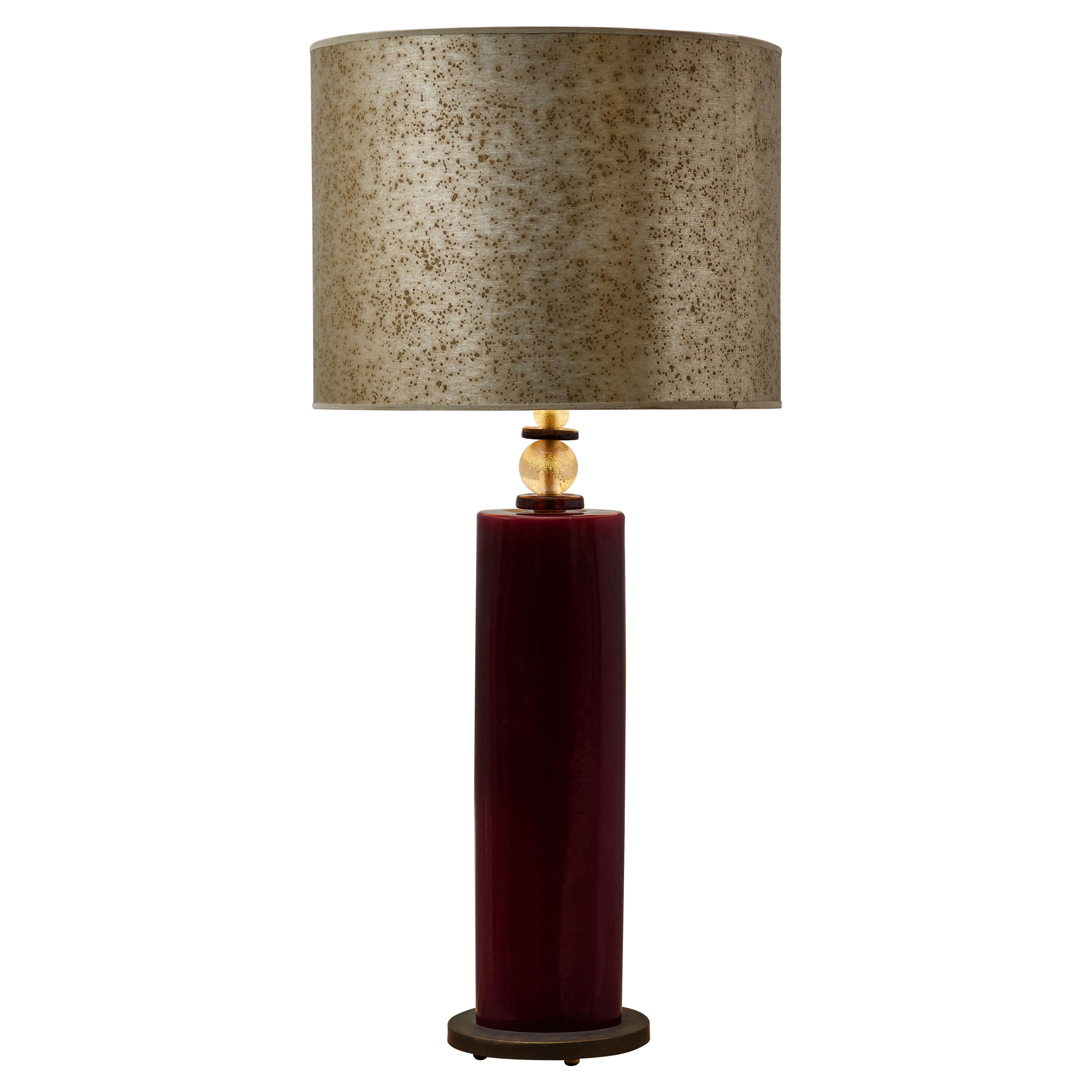 Vintage burgundy red Murano Glass Lamp at Cost Price For Sale