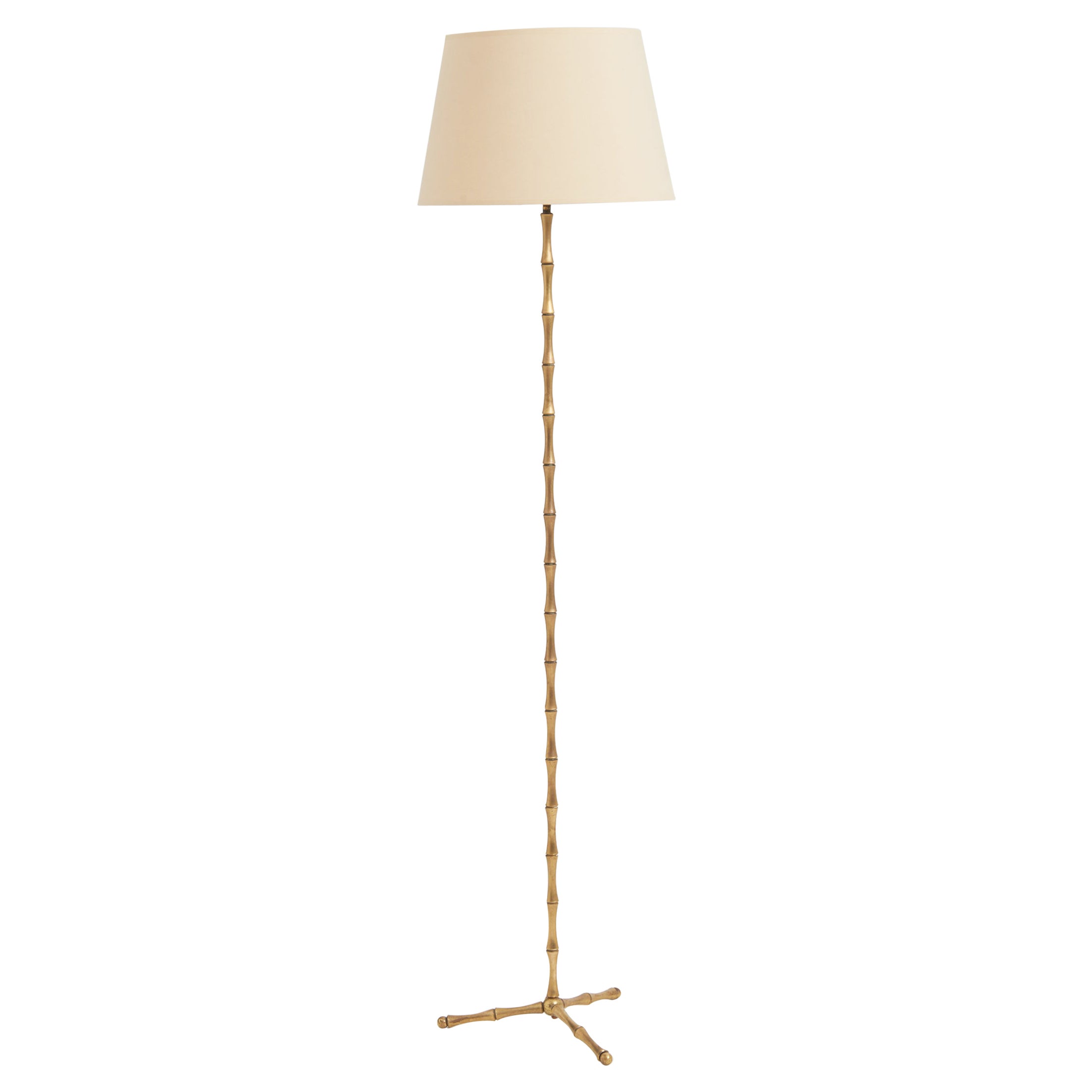 MidCentury Vintage Bamboo Floor Lamp with Brass, 1960s at 1stDibs