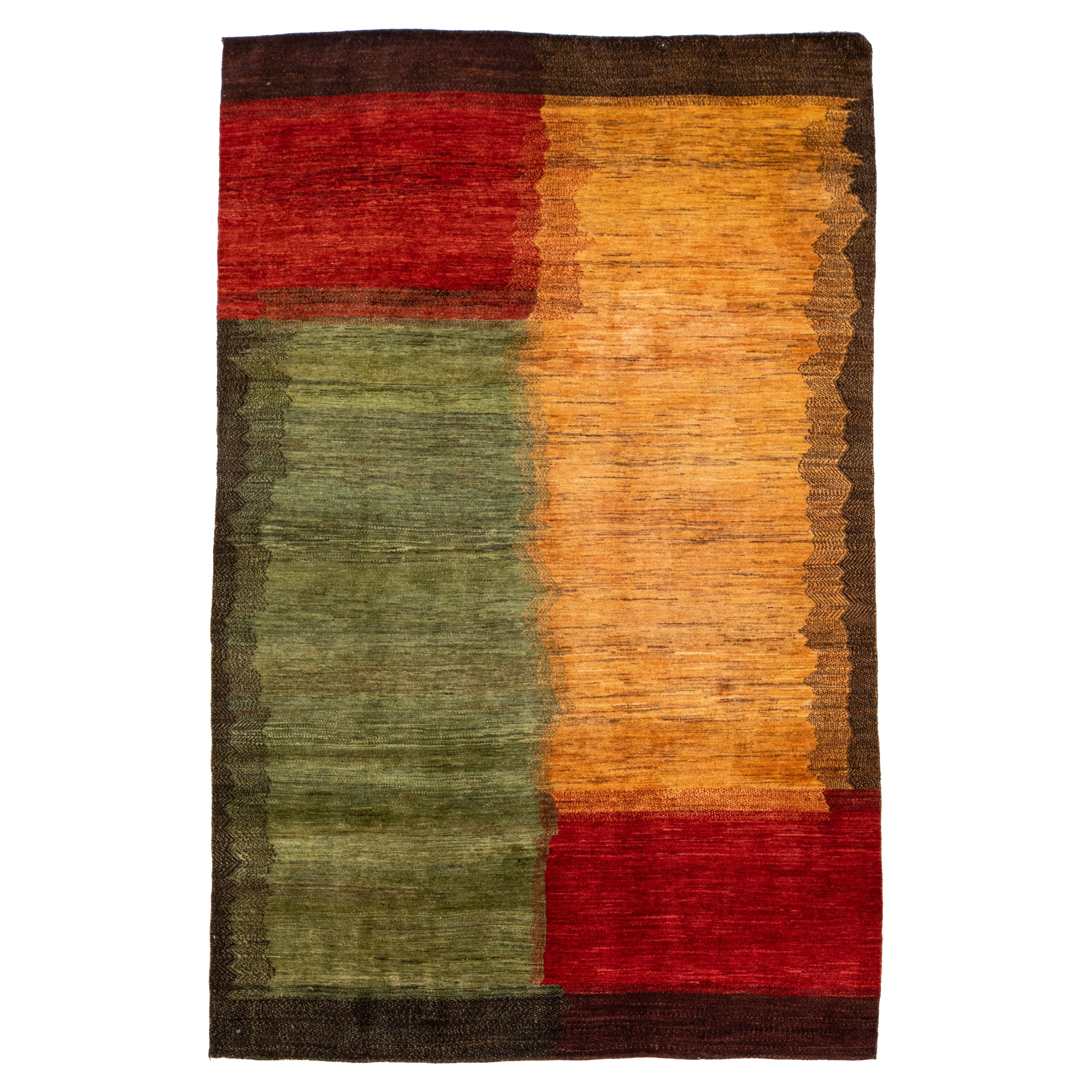 Modern Handmade Lori Persian Wool Rug with Multicolor Design For Sale