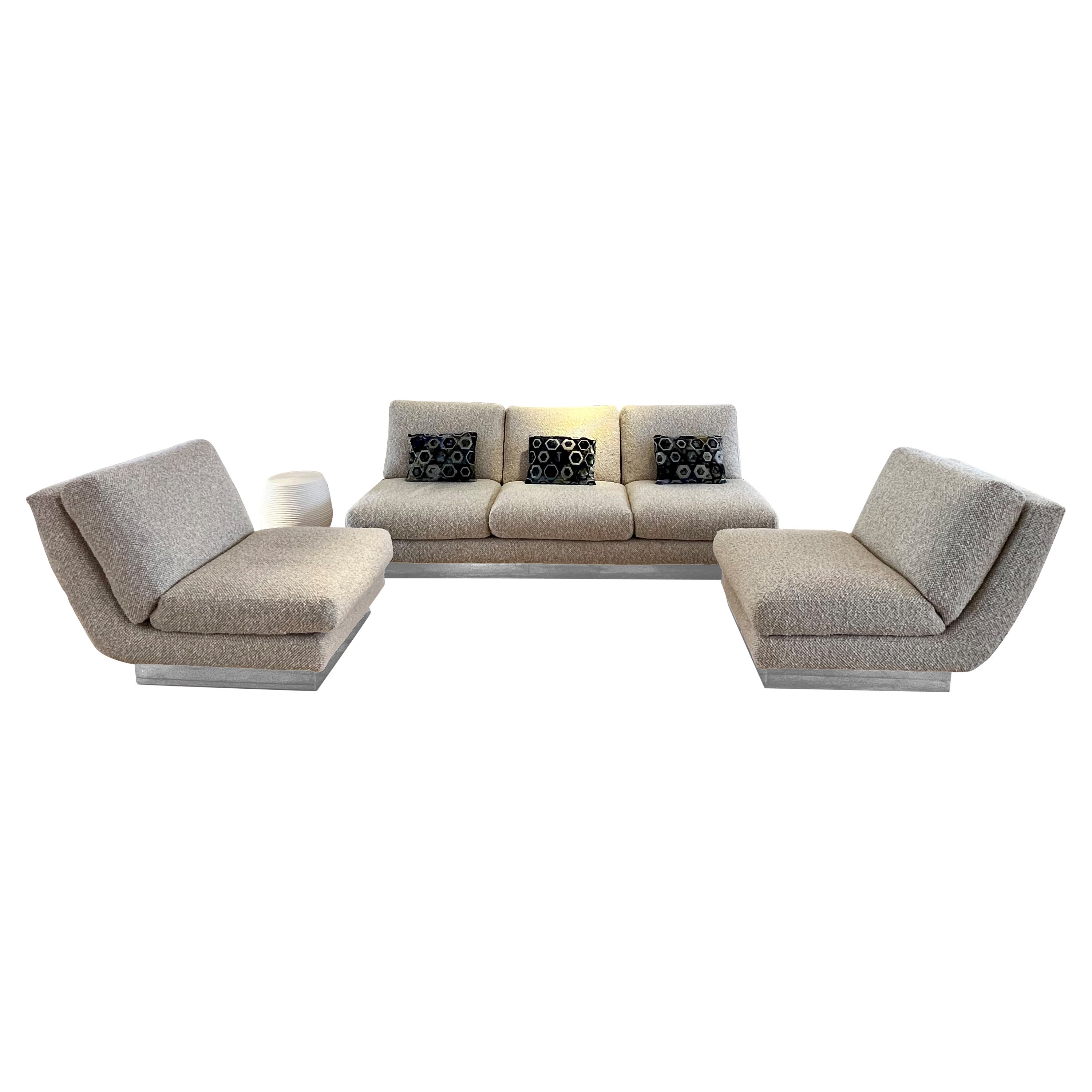 'California' Sofa and 2 Chairs, Jacques Charpentier, 1970s For Sale