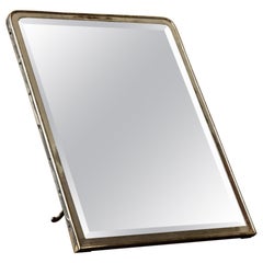 Silver Plated Travelling Dressing Mirror with Bevelled Plate, Maison Fenoux