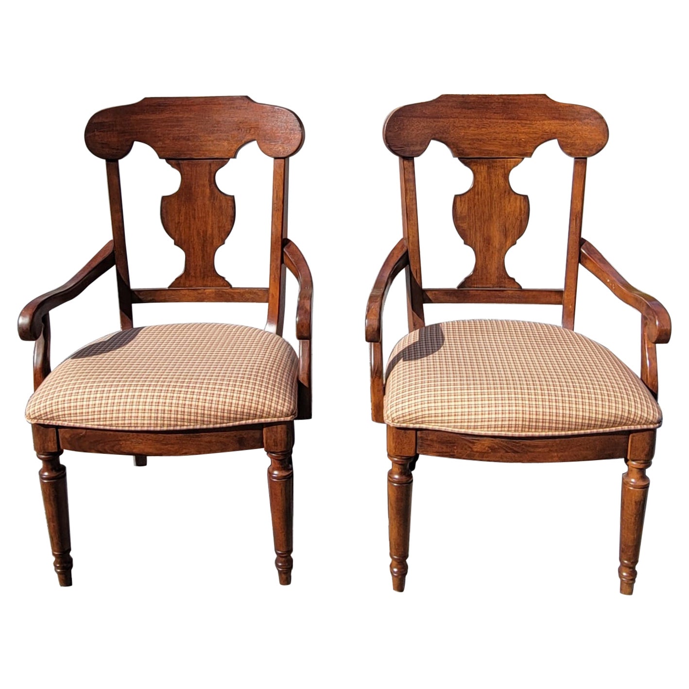 Late 20th Century Fruitwood Upholstered Armchairs