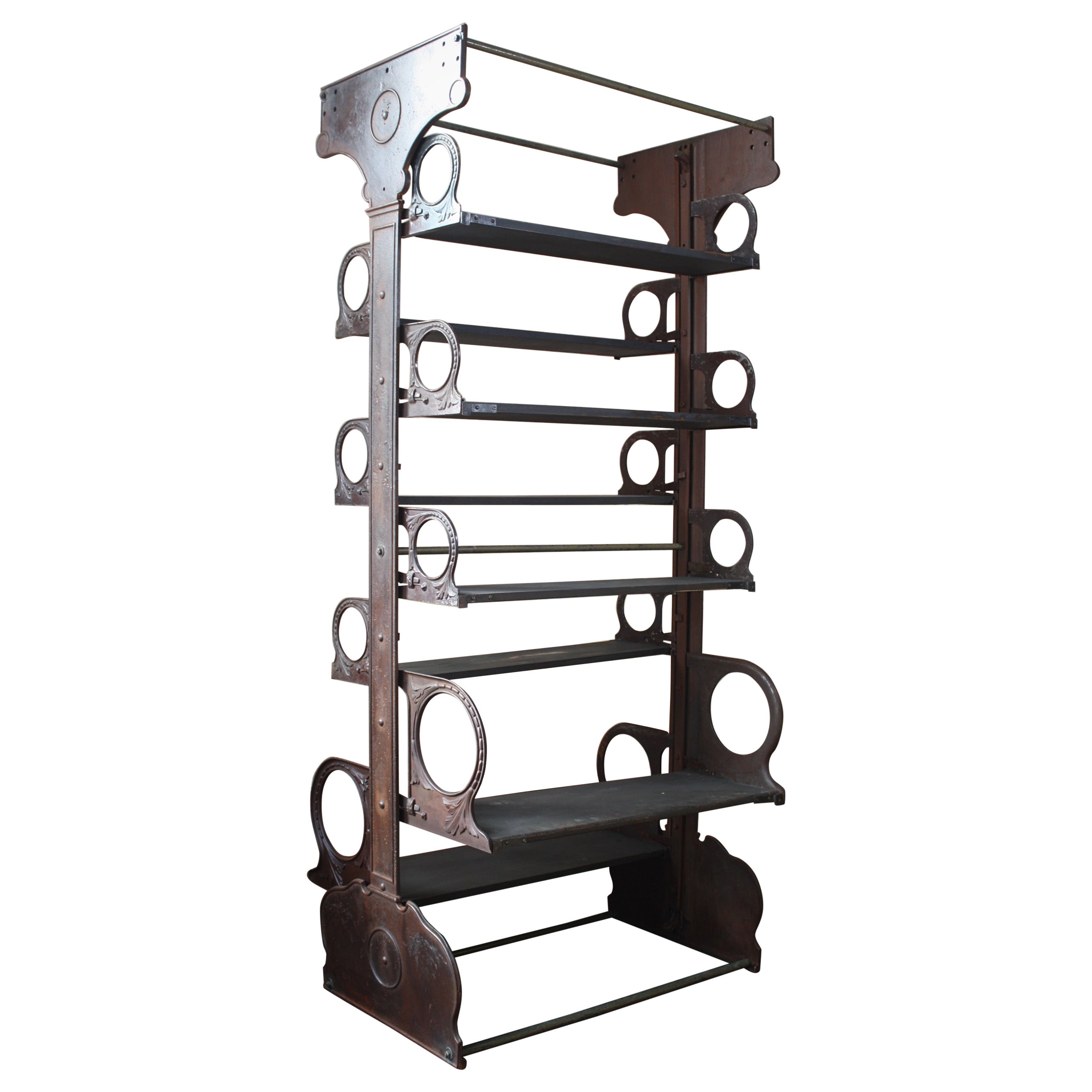 19th C W. Lucy & Co Ltd of Oxford Cast Iron Adjustable Racking Shelving 