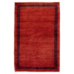 Tapis persan moderne Gabbeh en laine rouge fait  la main