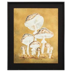 Mid-Century Impasto Mushroom Oil Painting